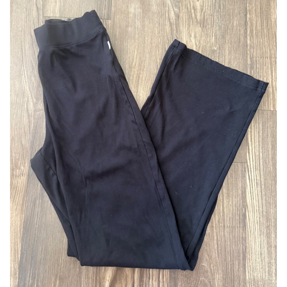Women's Vuori pose ribbed straight leg black pants size XS comfy business casual